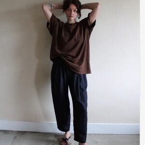 Na Nin Black Lena Raw Silk Pant 26" Inseam